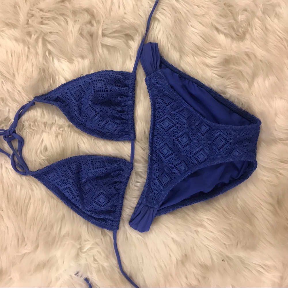 Navy blue crochet bikini